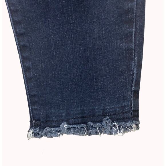 Democracy Ab Technology Crop Jeans Blue Dark Wash Raw Hem Stretch Women Sz 6 - Picture 6 of 12